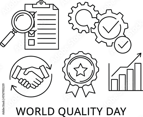 Vector art of world quality day concept in minimal style
