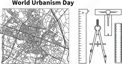 Vector art of world urbanism day illustration 