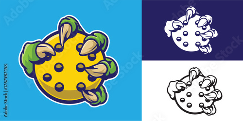 claw grab pickleball good logo, sticker, element design, team logo, etc