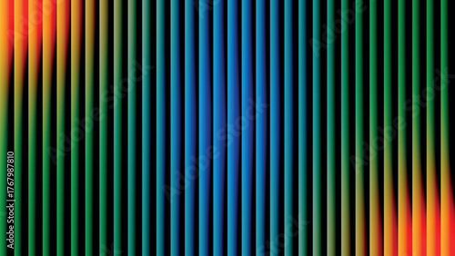 A colorful spectrum of vertical lines fading into darkness