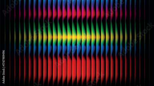 A vibrant spectrum of rainbow colors arranged in vertical wavy bands