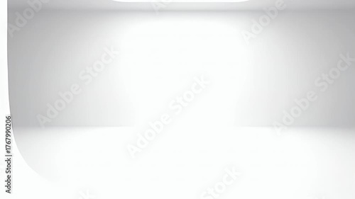 Abstract White Room with Soft Lighting and Curved Walls.