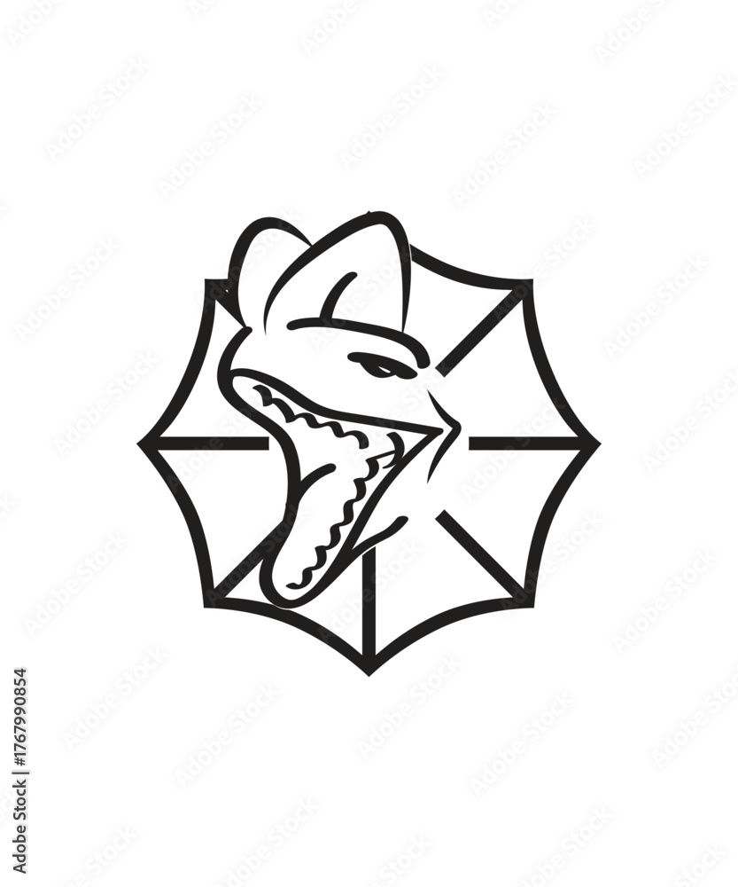 Fototapeta premium Dilophosaurus head logo icon design vector illustration