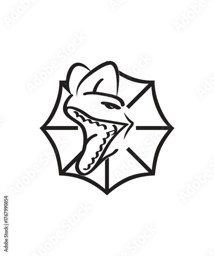 Dilophosaurus head logo icon design vector illustration