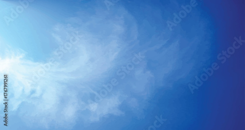 Light blue with watercolor soft clouds in the sky background image, Illustration sky texture shreds cloud watercolor, sky blues, realistic light blue texture panorama background.eps10
