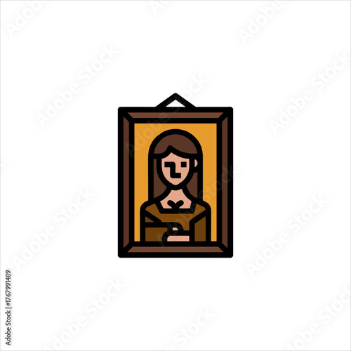 Portrait of a woman hangs on a wall in a museum, showcasing artistic expression and cultural heritage with a touch of elegance.