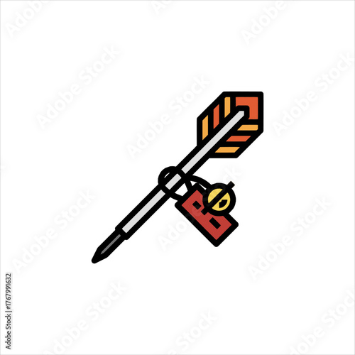 Dart flies towards the target, representing precision and focus in achieving goals, symbolizing accuracy and strategic planning.