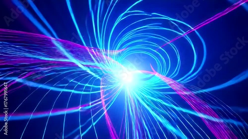 Vibrant abstract light trails intertwining in a dynamic display of colors