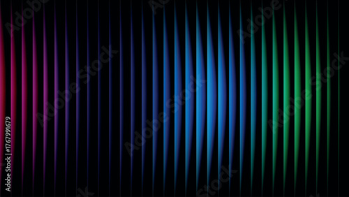 A vibrant spectrum of vertical lines transitioning through rainbow colors