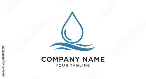Water Drop and Waves Logo Design for Company Branding.