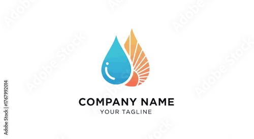 Water Drop and Sun Logo Symbolizing Balance and Harmony.
