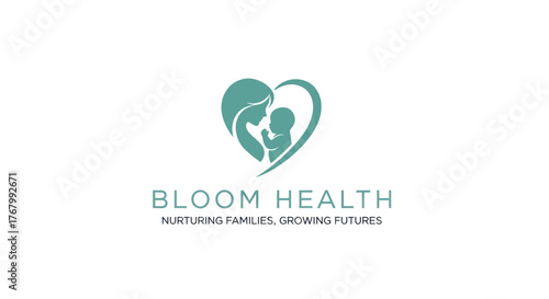 Bloom Health logo depicting mother and child within a heart shape.