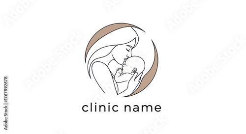 Elegant Mother and Child Logo Design for Clinic or Healthcare Brand.