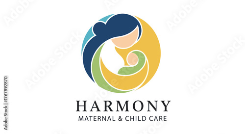 Harmony Maternal and Child Care Logo Symbolizing Motherhood and Infancy.