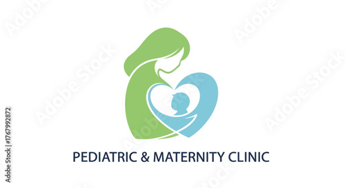 Pediatric and Maternity Clinic Logo Symbolizing Care and Family.