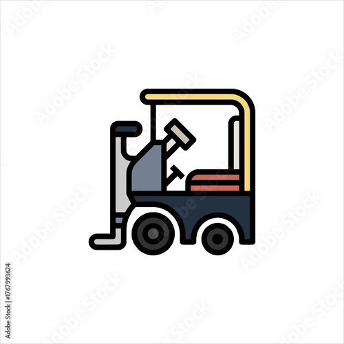 Forklift truck lifting heavy loads in warehouse environment, showcasing industrial equipment and logistics operations, conveying efficiency and productivity.