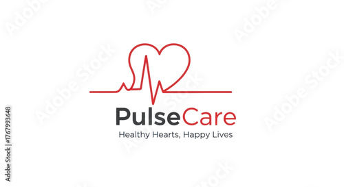 PulseCare logo with heart and EKG line symbol for healthcare.