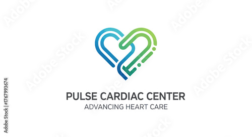 Pulse Cardiac Center Logo Heart Shape Advancing Heart Care Medical.