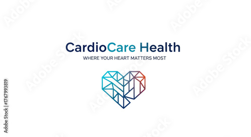 CardioCare Health Logo with Abstract Heart Symbol.