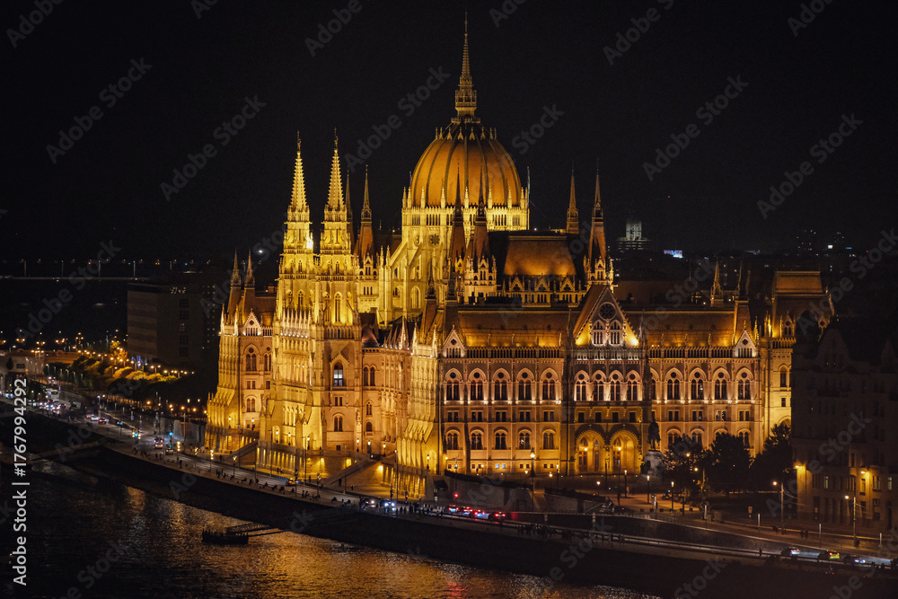 Obraz premium Budapest Parliament Night View