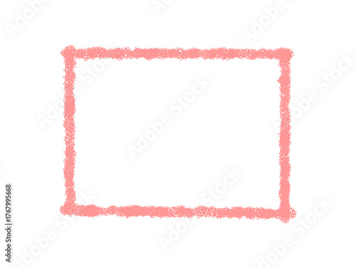 Pastel chalk rectangle frame outline with blank box center creates a subtle border in soft background. This template acts as a label and textbox for text, blending gentle, artistic layout and