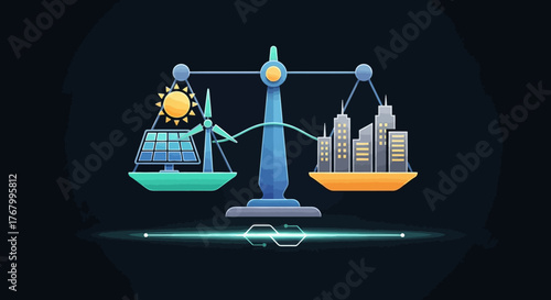 Balancing future: clean energy versus urban development, sustainability and equilibrium concept
