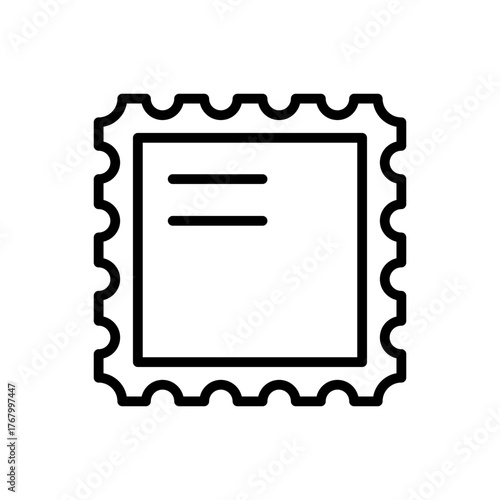 Outline customs duty tax approved stamp line art icon
