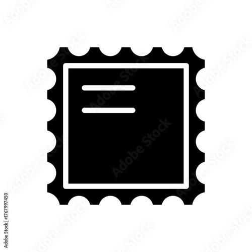 Customs duty approved stamp flat black icon
