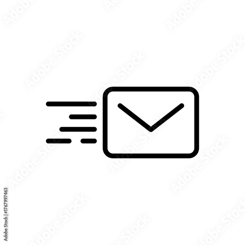 Outline express delivery envelope fast mail line art icon
