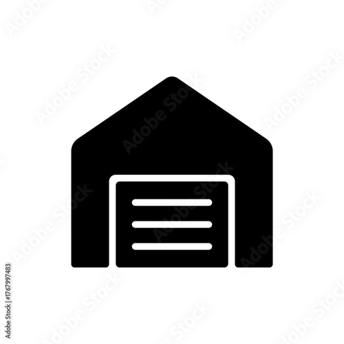 Loading dock port warehouse delivery gate flat icon
