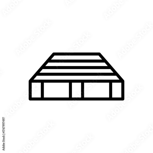 Outline shipping warehouse wood pallet line art icon
