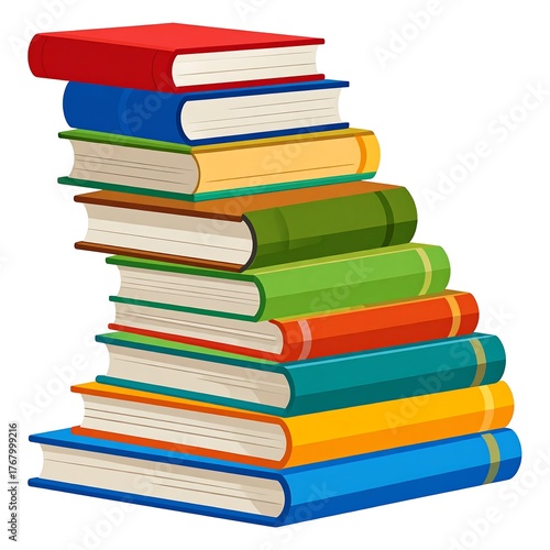 Wallpaper Mural Cartoon depiction of a colorful stack of books forming a staircase Torontodigital.ca