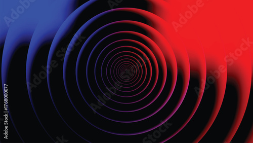 Abstract Glass Gradient Neon Light Vortex Background - Dynamic Glowing Red and Blue