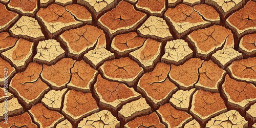 Dry and cracked earth surface showcasing drought conditions and environmental challenges.