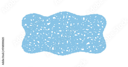 Groovy blue wavy rectangle border with crayon and chalk sketched shading. Retro sketch style frame element, modern graphic background and y2k border as vintage pop art accent.