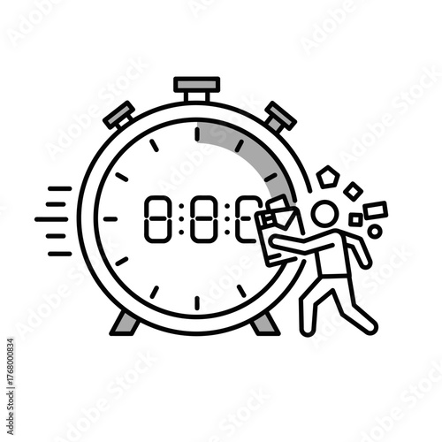 Person racing against time with a stopwatch.