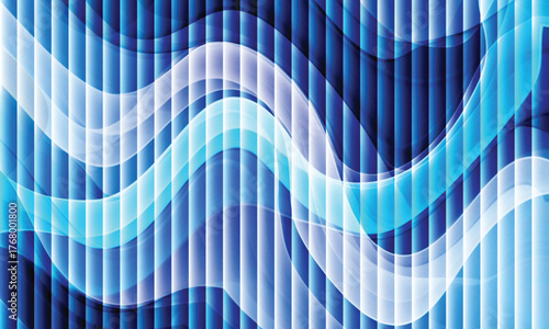 Blue Wave Abstract Background with Flowing Light Lines