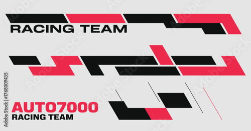 Set of Racing Design and Car Stripe Graphics – Minimalist automotive decoration elements including car decals, vinyl stickers, and racing stripe designs perfect for vehicle wraps and sport-style 