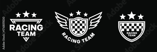  Racing Logos, Symbols, and Flag Illustrations – Vector racing stripes, car decals, sport  stickers, and graphic elements perfect for automotive decoration, motorsport branding, and racing design 