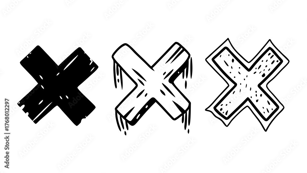 Fototapeta premium Graffiti style spray paint doodle marks set scalable vector illustration