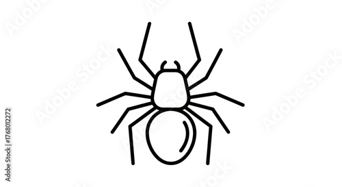 Minimalist spider illustration presenting simple arachnid form for design applications