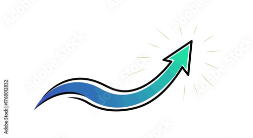 Stylized upward trending arrow suggesting progress and success in business endeavors