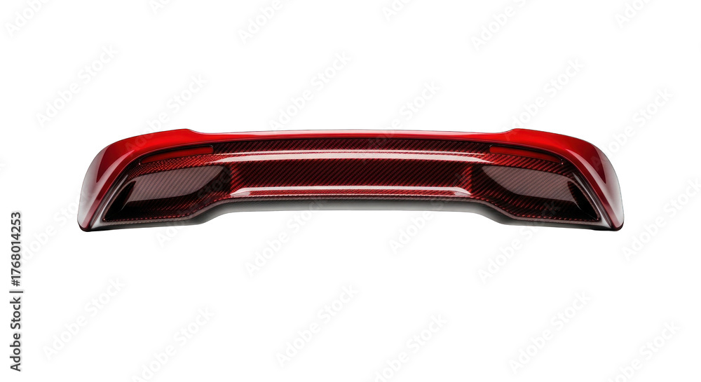 custom made wallpaper toronto digitalRed automotive rear spoiler third brake light on a white background.