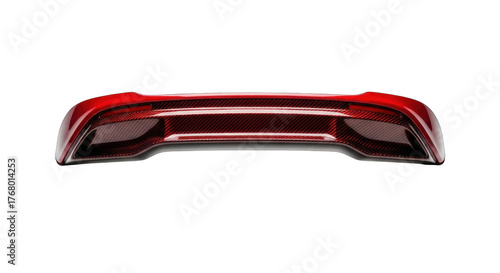 Wallpaper Mural Red automotive rear spoiler third brake light on a white background. Torontodigital.ca