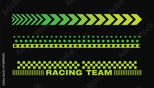 Set of Simple Car Stripes and Racing Decals – Vector racing line designs, sport vinyl stickers, and automobile decoration elements perfect for car wraps, motorsport graphics, and vehicle customization
