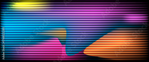 Vibrant gradient pattern with vertical glowing neon lines blending smooth and radiant colors.