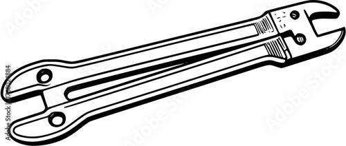 Industrial wrench tool vector illustration. Hand tool for repair, mechanical work, and maintenance icon.