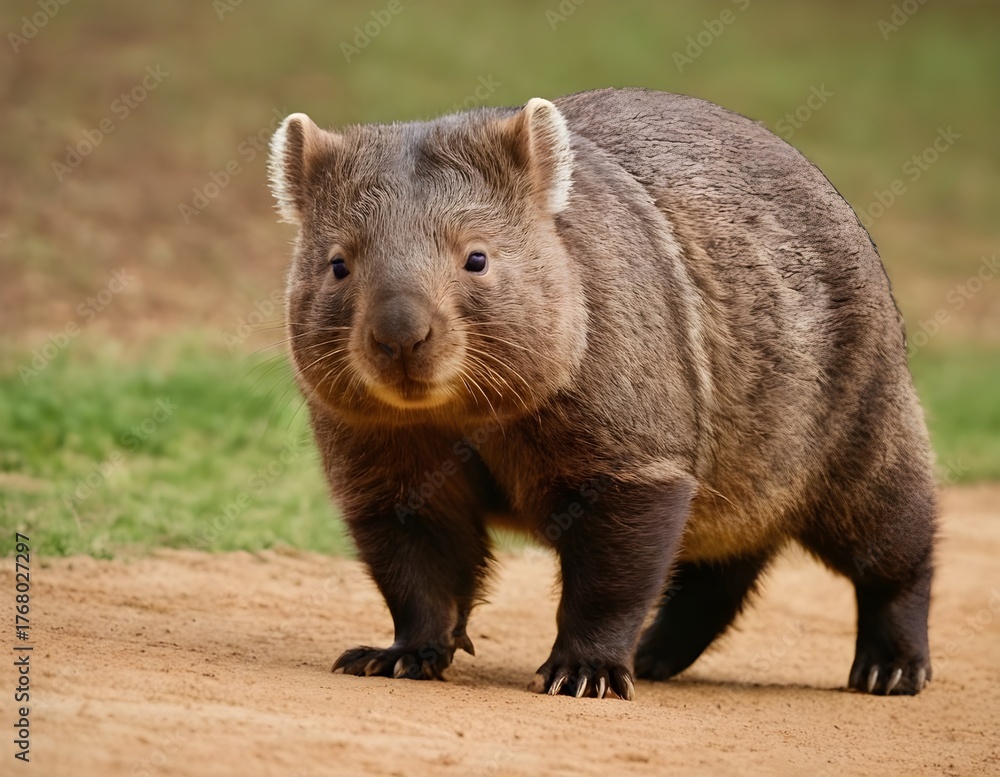 Fototapeta premium a wombat on the ground