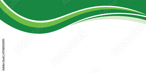 Abstract White and Green wave wide background banner