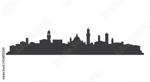 city skyline with ship silhouette at night